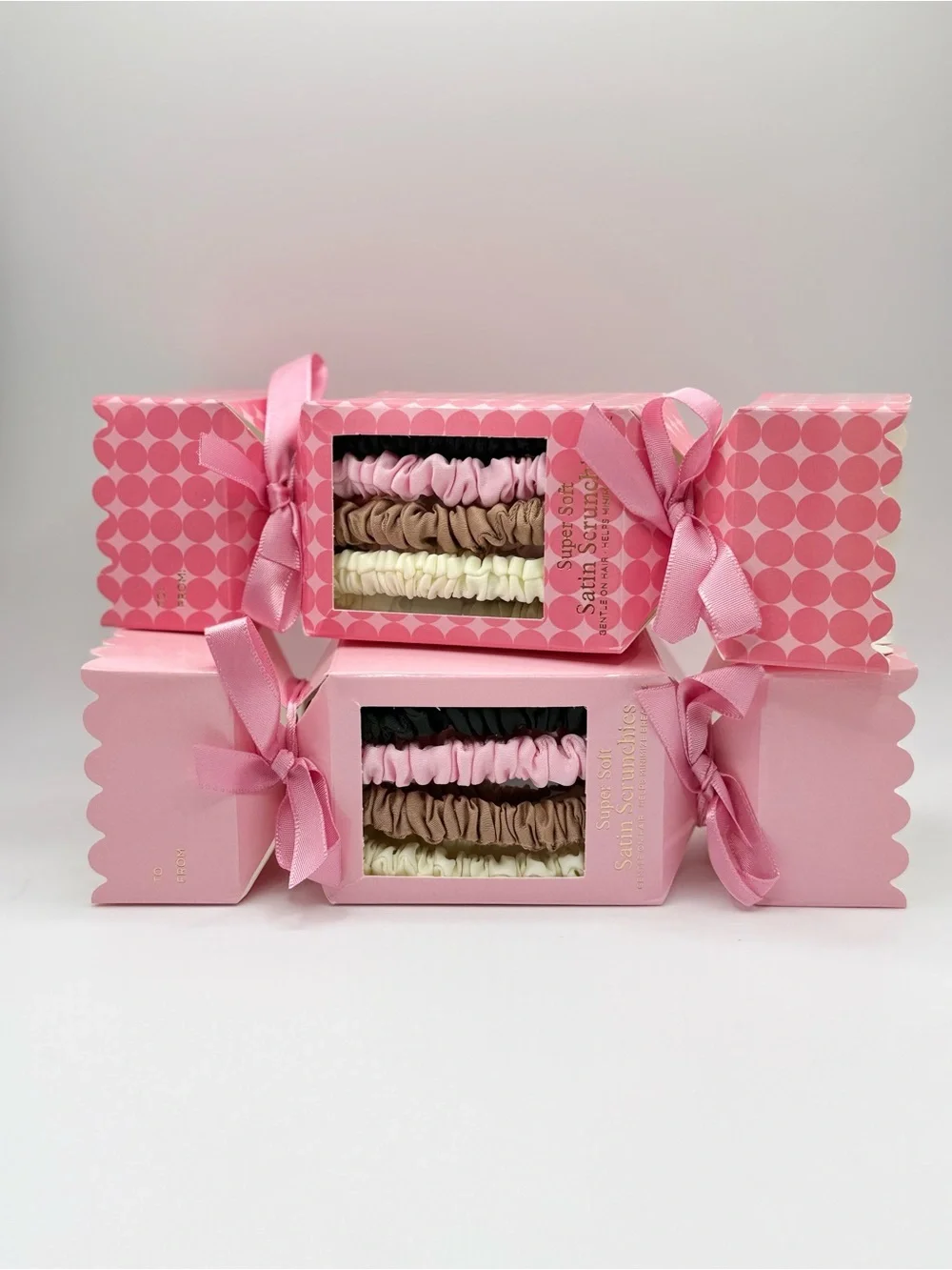 2 Satin Scrunchie Gift Boxes | 4 Scrunchies Per Gift Set - 8 total NEW